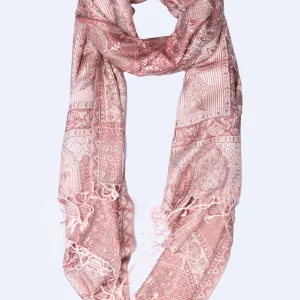 Echarpe rose en soie et modal naturel,