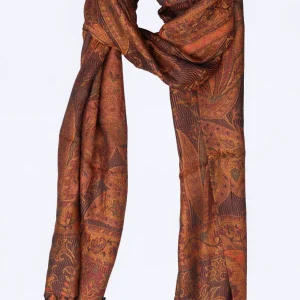 echarpe noir jamawar soie modal elegante femme